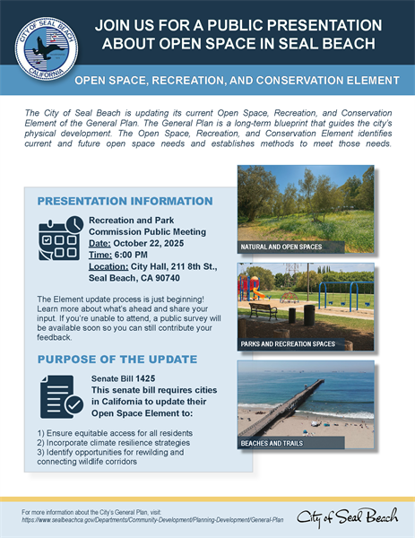 Public Presentation - Open Space, Recreation, and Conservation Element of the General Plan
